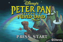 Peter Pan title screen for GameBoy Advance